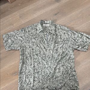 Lands' End Green and Black Casual Button Down Shirt